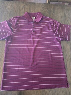 Maroon Greg Norman Men's Golf Polo Shirt- Size L/G Large